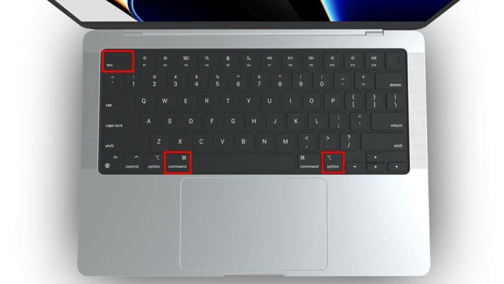Command, Option, Esc Key on Keyboard