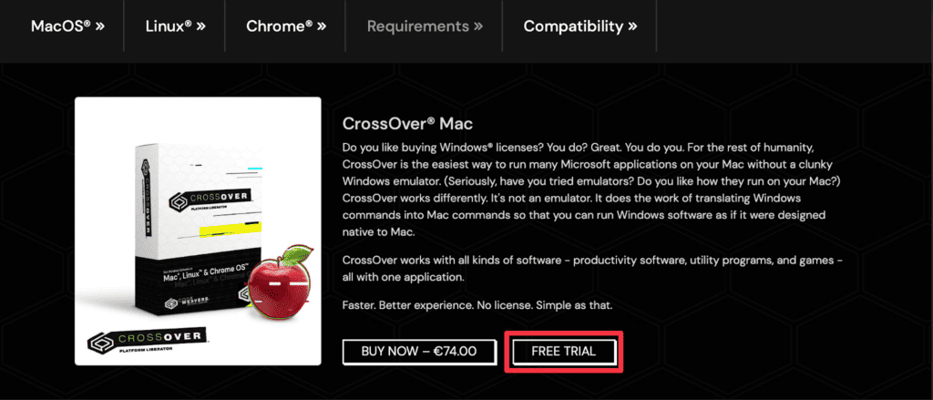 CrossOver Website
