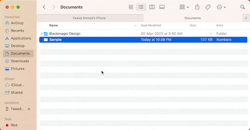 Drag the files to the Finder window and drop them in the app that supports those files