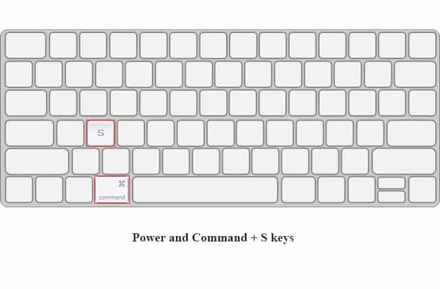 Power and Command + S keys