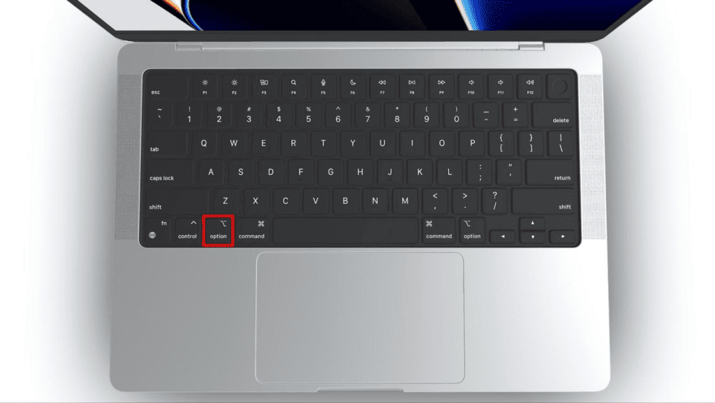 Press and hold the Option key