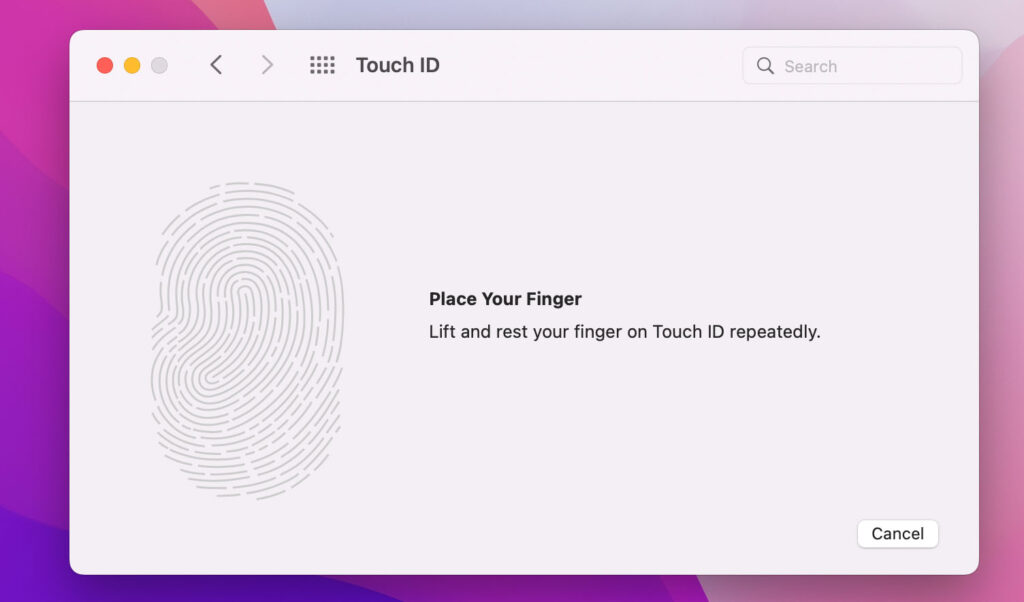 Rest your finger on the Touch ID sensor