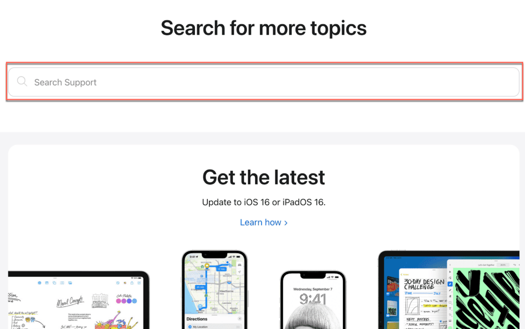 Apple Support - Search for more topics