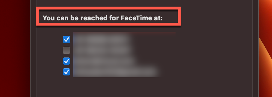 you can be reached for FaceTime at Setting in FaceTime app