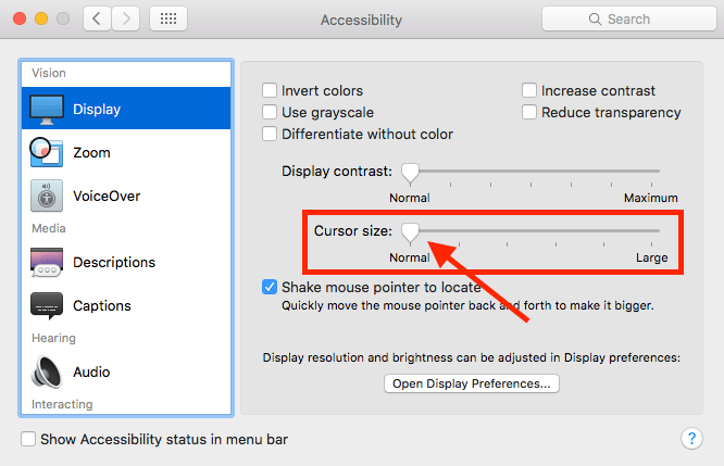 reason for mac cursor enlarging reason for mac cursor enlarging