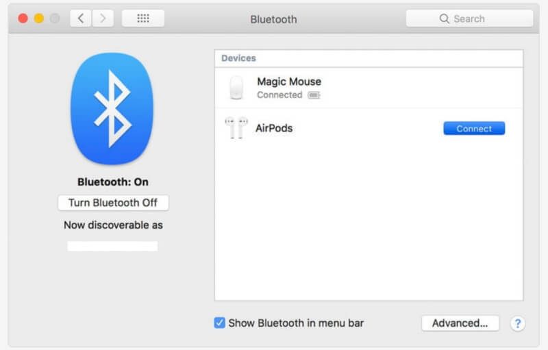 Bluetooth connectivity settings