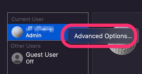 Click Advanced Options