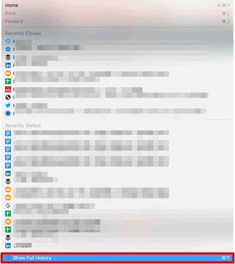 choose show full history from the drop-down menu on chrome