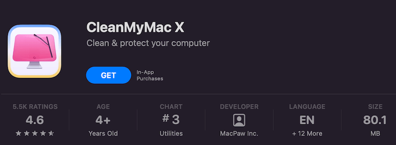 CleanMyMac in Appstore
