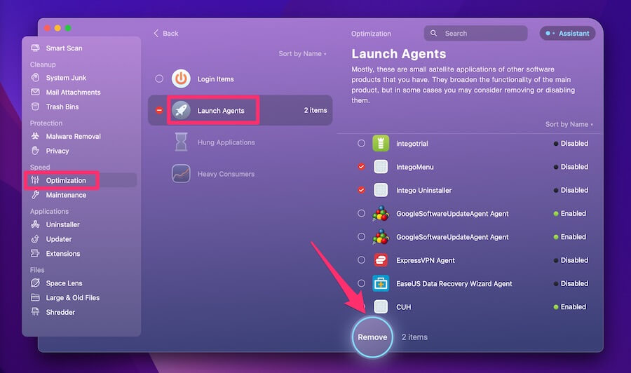 Click on  Launch Agents