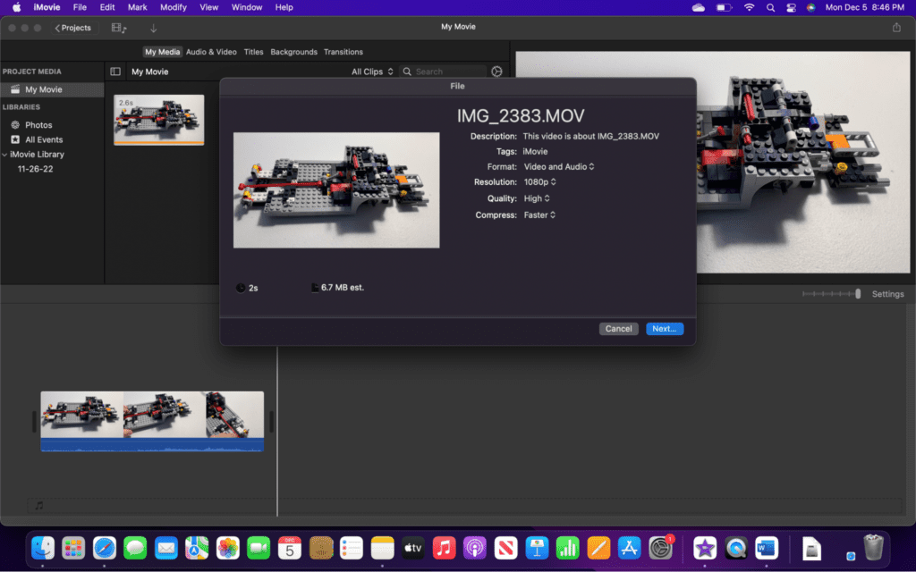 Convert MOV to MP4 on a Mac