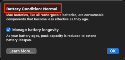 MacBook Pro’s battery is normal