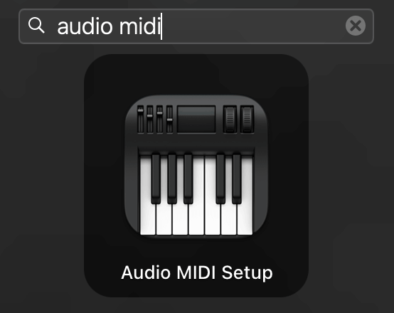Audio MIDI setup