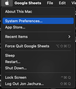 Select System Preferences 