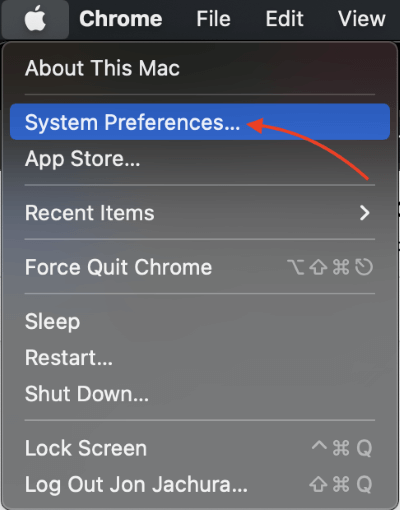 Select system preferences