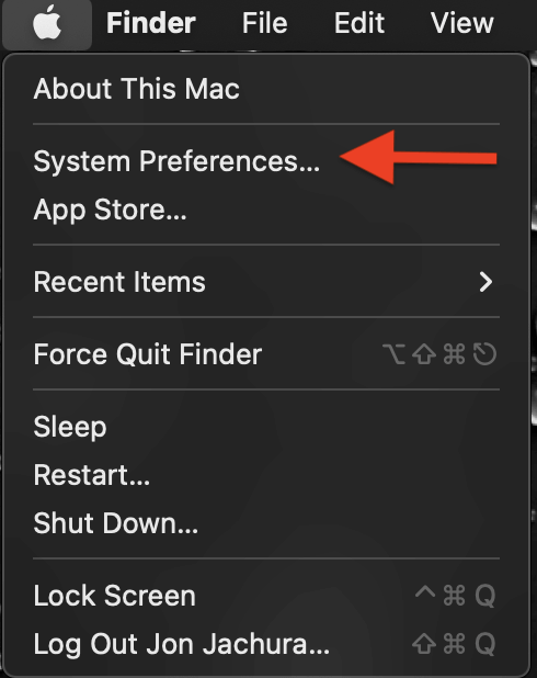 . Click on system preferences 