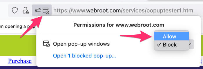 Open pop-up windows and choose allow.