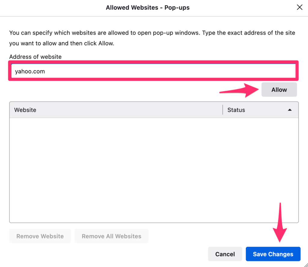  Click save changes