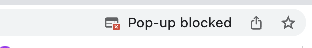 Pop up blocked