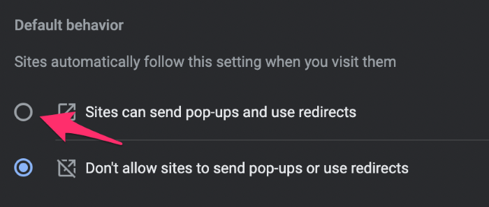 Sites can send pop-ups