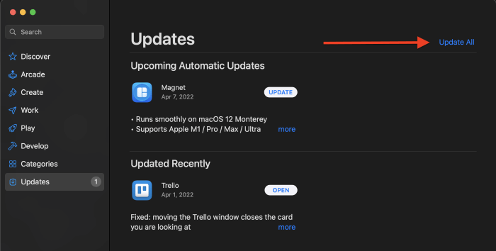  select update all
