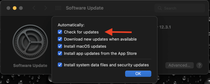  “Check for updates