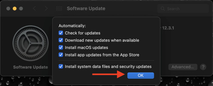 click OK to save the changes