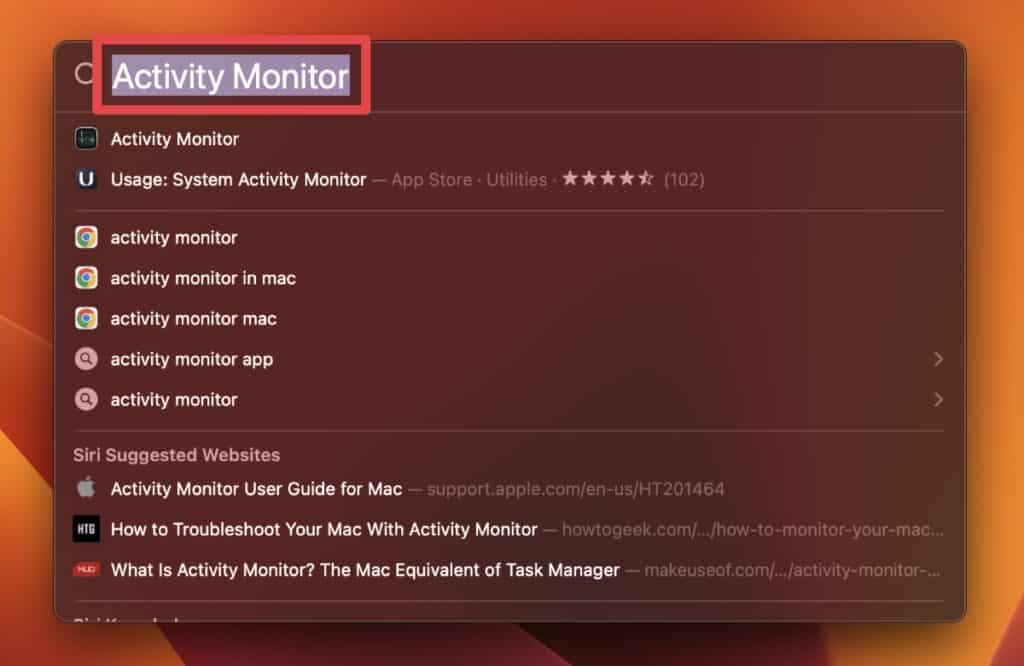 Type Activity Monitor