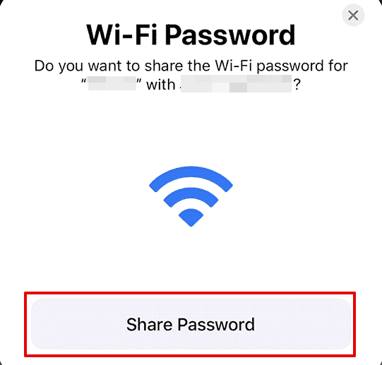 Choose Share Password