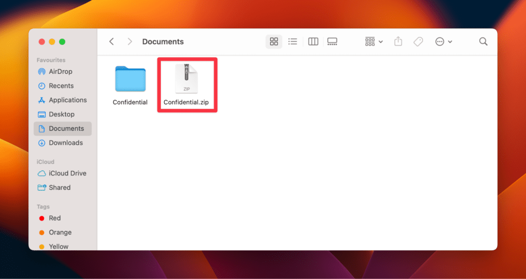 Password protected folder in Document Tab