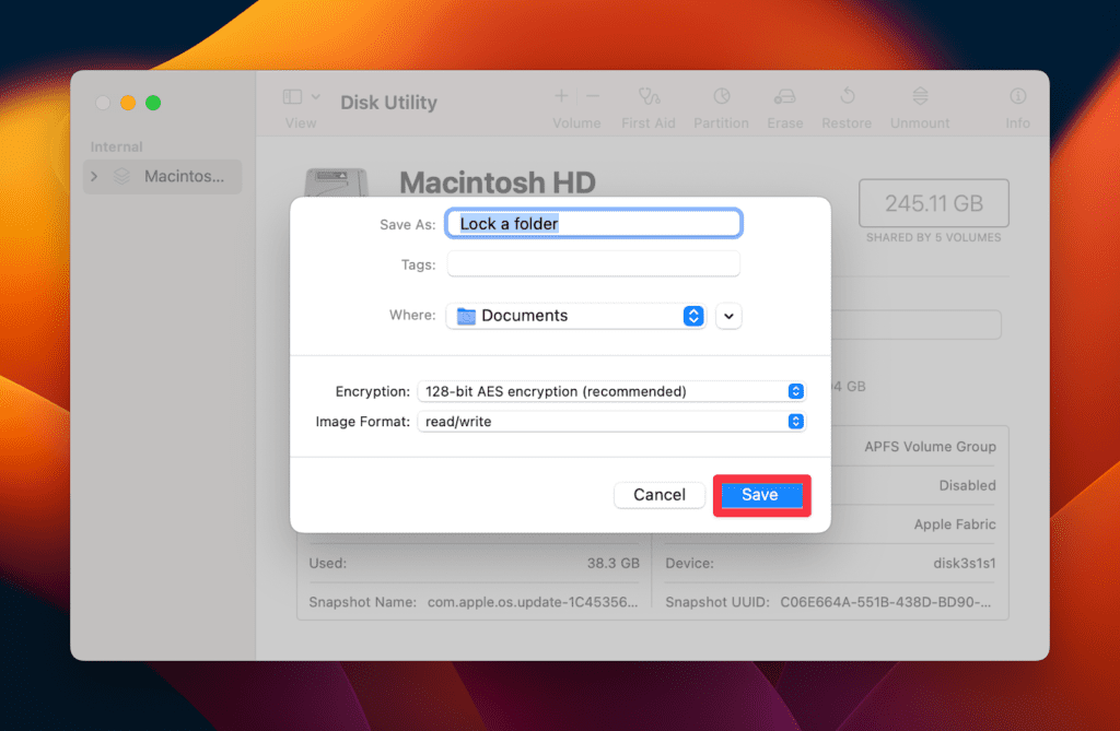 Save the settings Save the settings