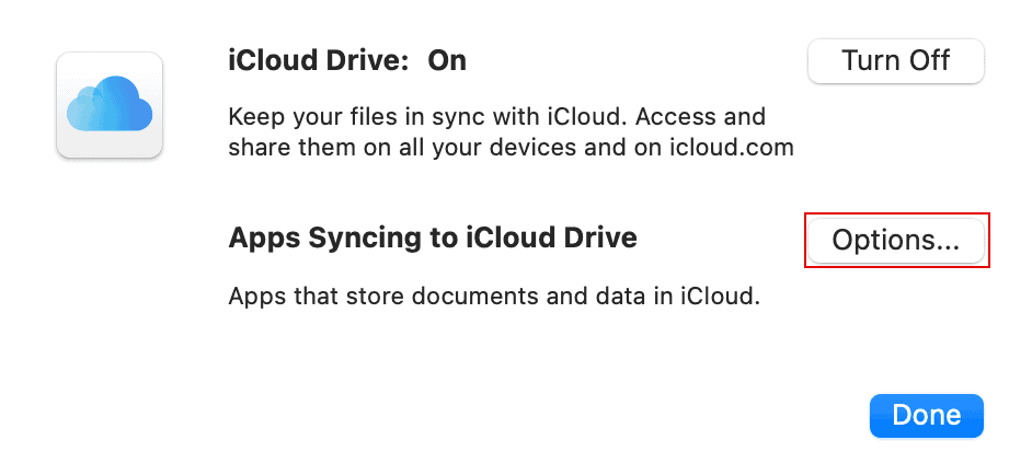 sync on the iCloud drive
