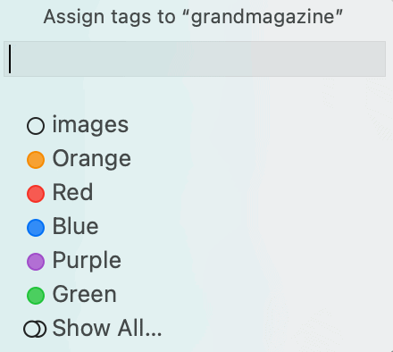 Assign tags