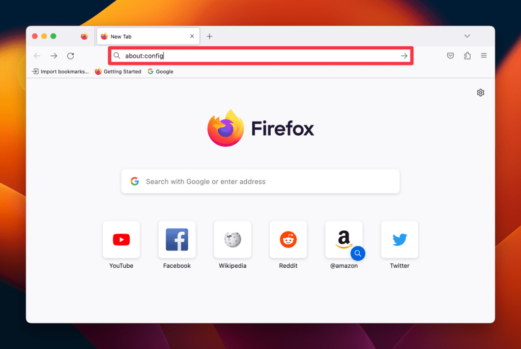 Enabling JavaScript on Firefox