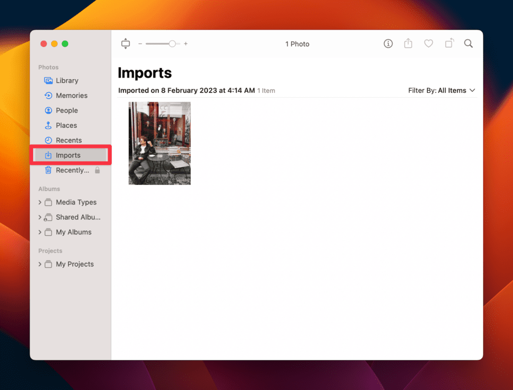 Find and click Imports in the left sidebar