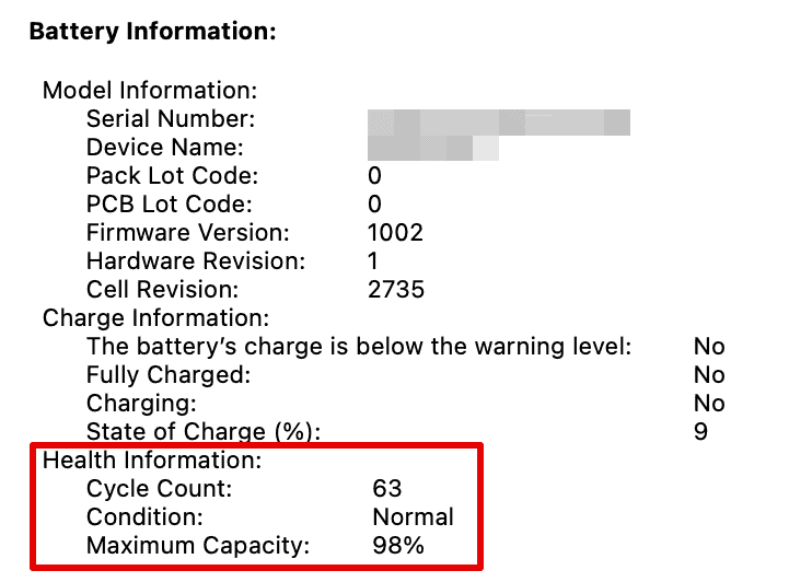 Check Battery Health And Cycle Count