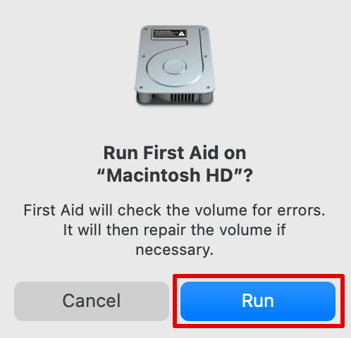 Run Disk Utility