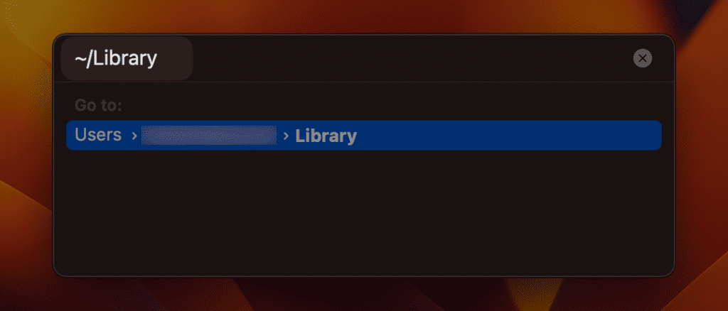 Navigate to the Library folder