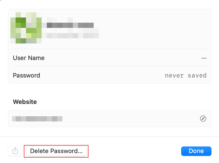 Choose Delete Password