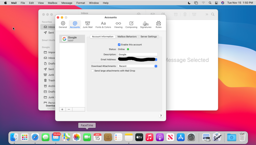 Delete Email Accounts on Mac - Pick an Email Account