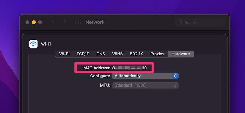 see your MAC address