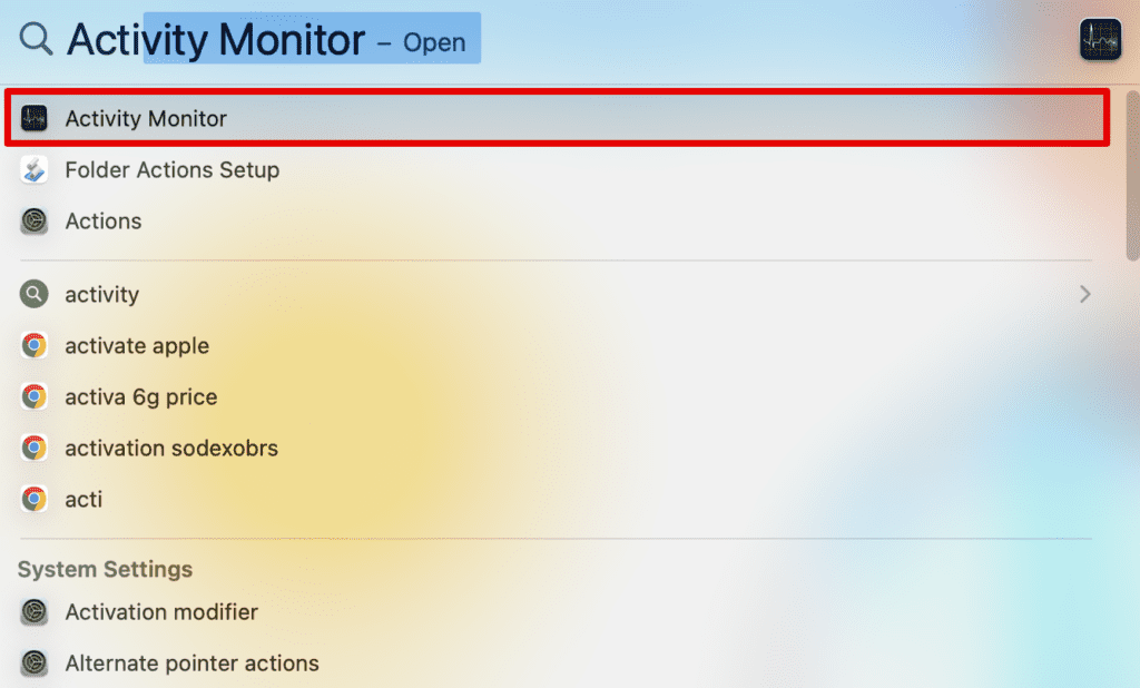open Activity Monitor from the drop down menu
