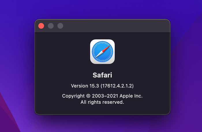 Safari version