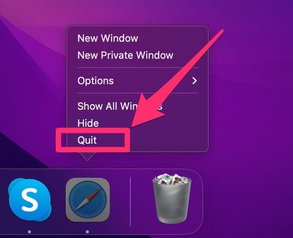 force quit safari mac
