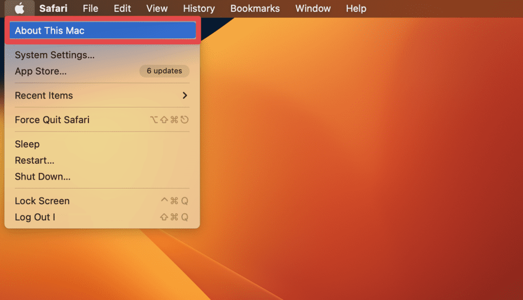 select About This Mac