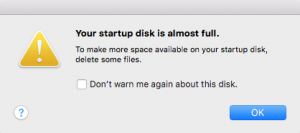 startup disk full startup disk full