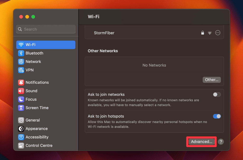 Кнопка «Дополнительно»